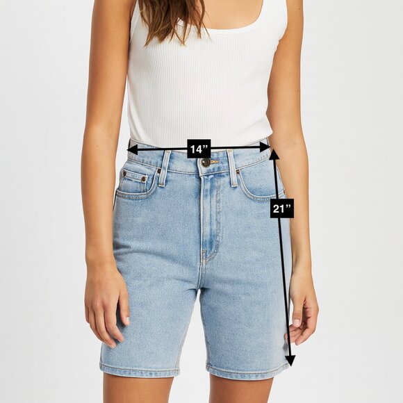 NWT Nanushka Bermuna Long Blue Jean Shorts Size 28 - Picture 2 of 8